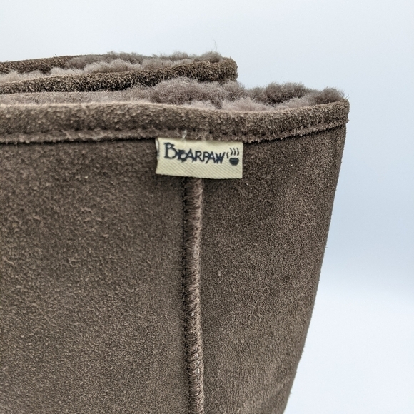 Bearpaw Women's 7 Suede Winter Boots Tall Bootie Sheepskin Lined Chocolate Brown - Picture 8 of 12